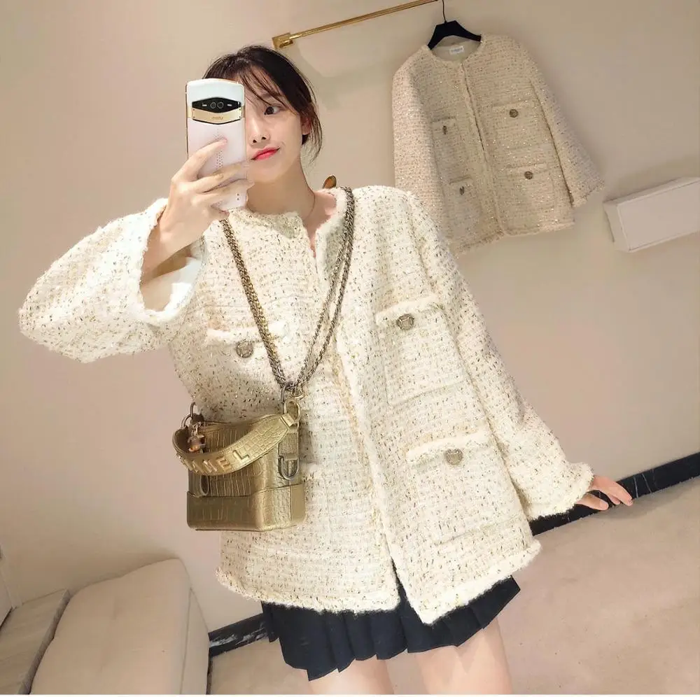 Tweed jacket 75% wool top high quality Designer woolen Jacket Women oversize jacket biege color 2019 new
Tweed jacket 75% wool top high quality Designer woolen Jacket Women oversize jacket biege color 2019 new
