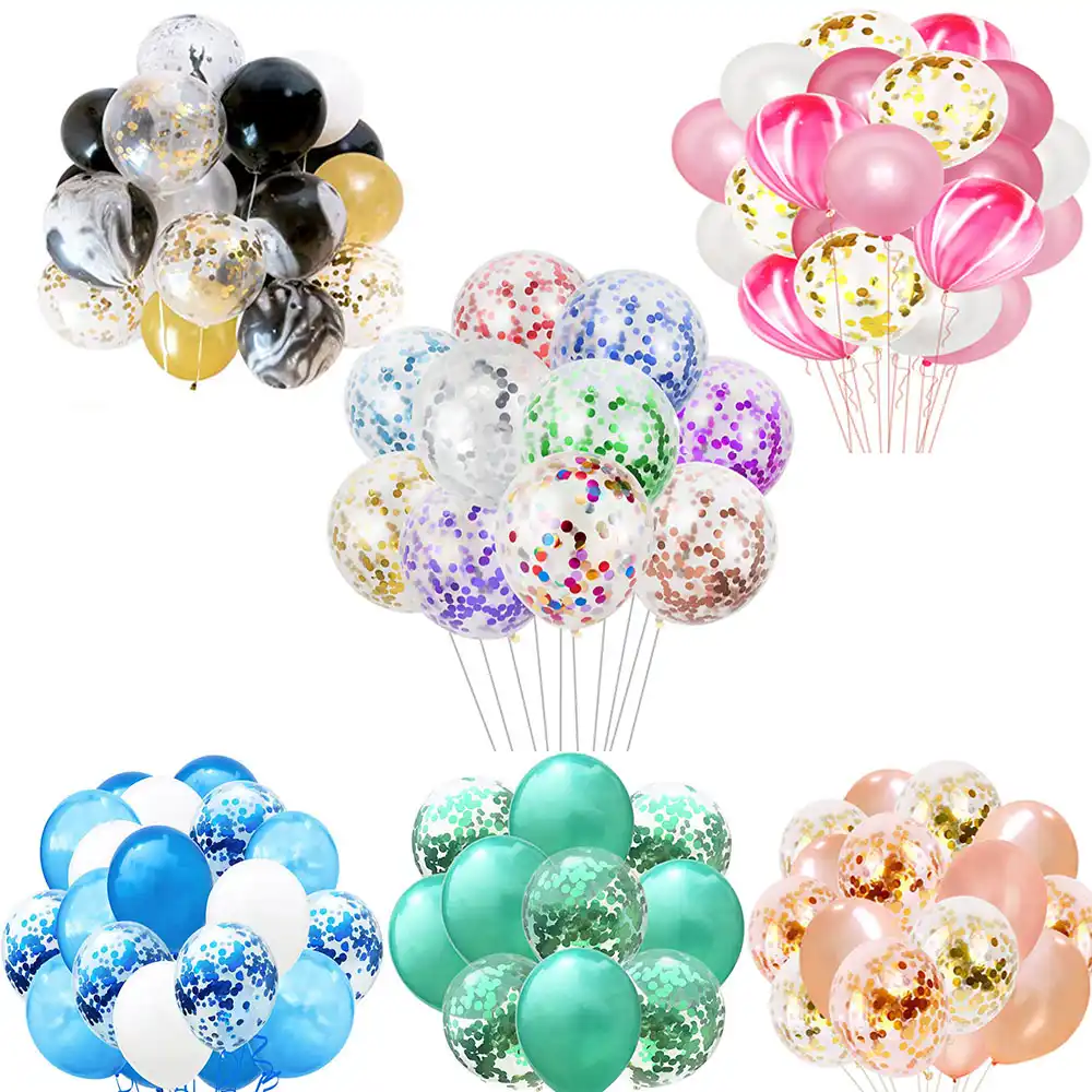 15pcs rose gold confetti balloons happy birthday