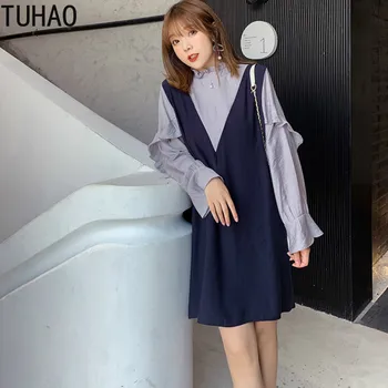 Spring Autumn Fake Two Pieces Dress Casual Loose 4XL 3XL Patchwork Women Dresses Plus Size Casual Dress Woman Clothing TA1330
Spring Autumn Fake Two Pieces Dress Casual Loose 4XL 3XL Patchwork Women Dresses Plus Size Casual Dress Woman Clothing TA1330