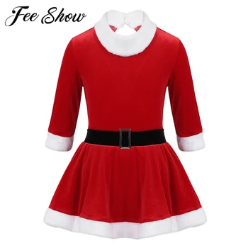 Kids Girls Santa Christmas Costume Velvet Xmas Dresses 3/4 Sleeves Keyhole Back Figure Ice Skating Ballet Dance Leotard Dress
Kids Girls Santa Christmas Costume Velvet Xmas Dresses 3/4 Sleeves Keyhole Back Figure Ice Skating Ballet Dance Leotard Dress