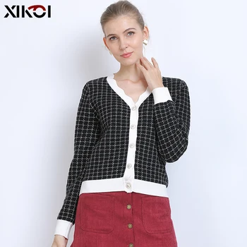 Houndstooth Print Cardigans Women Long Sleeve Knitted Tops 2020 Spring Fall Thick Sweater Crop Tops Streetwear Casual Outwear
Houndstooth Print Cardigans Women Long Sleeve Knitted Tops 2020 Spring Fall Thick Sweater Crop Tops Streetwear Casual Outwear