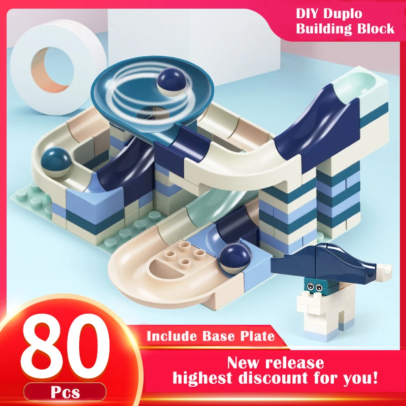 New 80 Pcs Marble Race Run Building Block Compatible Legoingly Duplo Constructor Bricks Educational Toys for Children Kids
New 80 Pcs Marble Race Run Building Block Compatible Legoingly Duplo Constructor Bricks Educational Toys for Children Kids