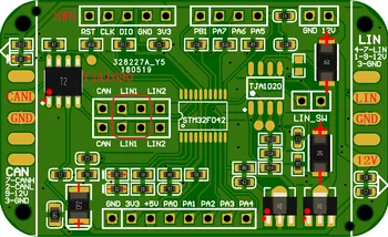 LIN Development Board LIN Master-slave DEMO Board LIN/CAN Development Board STM32F042F6 TJA1021
LIN Development Board LIN Master-slave DEMO Board LIN/CAN Development Board STM32F042F6 TJA1021
