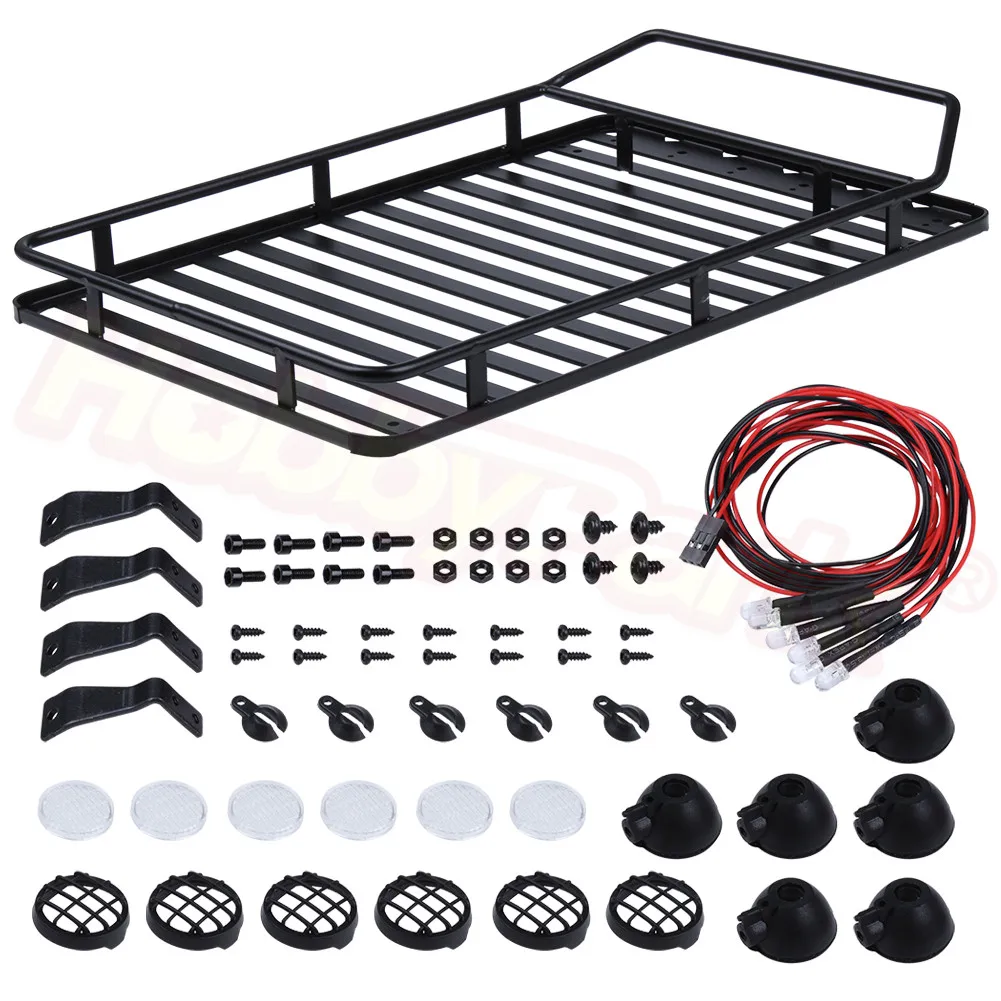 RC Crawler Roof Luggage Rack with LED Light Kit for Axial SCX10 313mm Wheelbase Wrangler Tamiya CC01 1/10 Scale Models RC Car
RC Crawler Roof Luggage Rack with LED Light Kit for Axial SCX10 313mm Wheelbase Wrangler Tamiya CC01 1/10 Scale Models RC Car