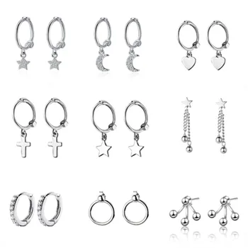925 Sterling Silver Star Heart Cross Drop Earrings For Women Girls Hanging Dangle Earrings pendientes mujer moda 2019
925 Sterling Silver Star Heart Cross Drop Earrings For Women Girls Hanging Dangle Earrings pendientes mujer moda 2019