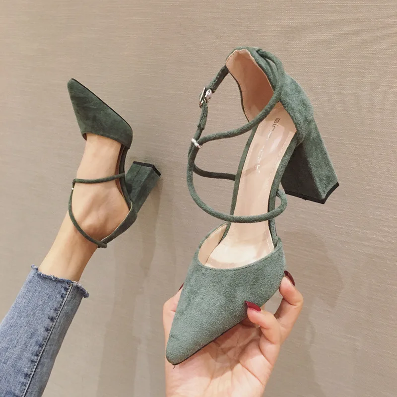 80511 Europe And America 2018 Spring And Autumn New Style Bandage Cloth Suede Chunky-Heel Pointed Toe High Heel Shoes Women's Sh
80511 Europe And America 2018 Spring And Autumn New Style Bandage Cloth Suede Chunky-Heel Pointed Toe High Heel Shoes Women's Sh