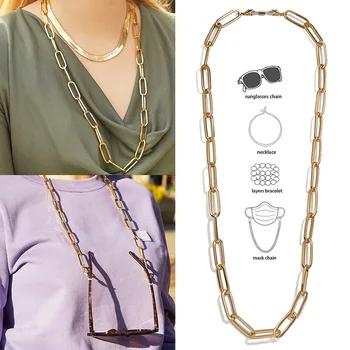 New Mask Chain Non-Slip Reading Sunglasses Chain Oval Link Chain Neckalce Multi-Layered Bracelet Multifunctional jewelry
New Mask Chain Non-Slip Reading Sunglasses Chain Oval Link Chain Neckalce Multi-Layered Bracelet Multifunctional jewelry