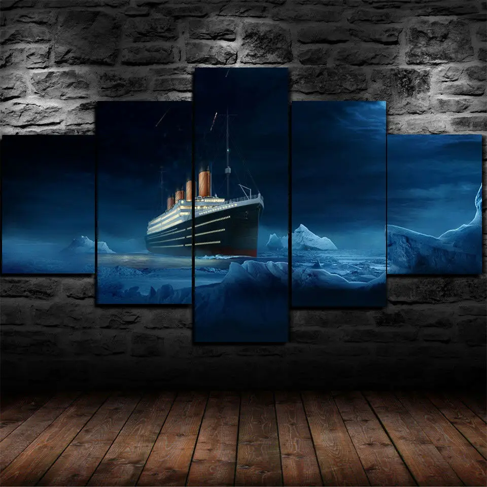 No Framed Canvas 5 Pcs Titanic Ice burg Ship Seascape Wall Art Posters Picture Painting Home Decor for Living Room Decoration
No Framed Canvas 5 Pcs Titanic Ice burg Ship Seascape Wall Art Posters Picture Painting Home Decor for Living Room Decoration