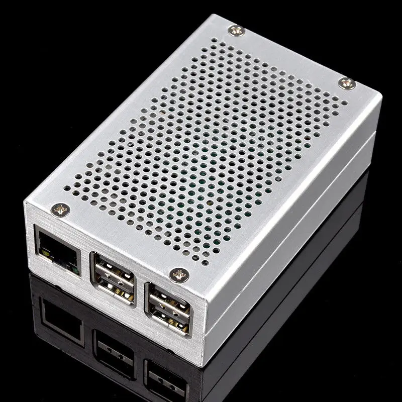 New Silver Aluminum Alloy Metal Case Shell Enclosure Box For Raspberry Pi 3 / Pi 2 /B+ with Spare holes for cooling
New Silver Aluminum Alloy Metal Case Shell Enclosure Box For Raspberry Pi 3 / Pi 2 /B+ with Spare holes for cooling