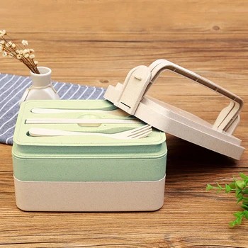 Wheat Straw Lunch Box 2&3 Layer Microwave Bento Boxes Dinnerware Food Storage Container Food box 
Wheat Straw Lunch Box 2&3 Layer Microwave Bento Boxes Dinnerware Food Storage Container Food box