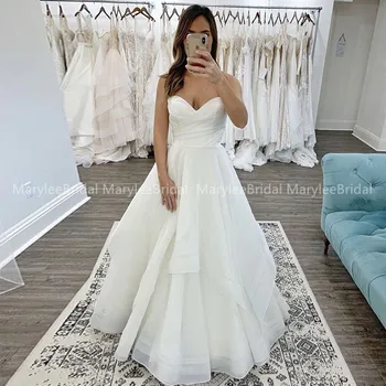 Sweetheart A-line Wedding Dresses Pleats Organza Satin Rustic Bridal Dress Floor Length Customize Vestito Da Sposa Lace Up Back
Sweetheart A-line Wedding Dresses Pleats Organza Satin Rustic Bridal Dress Floor Length Customize Vestito Da Sposa Lace Up Back