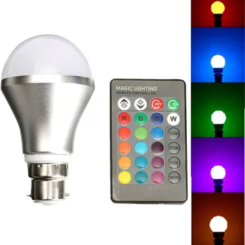 

4W 85-265V RGB LED Bulb B22 Dimmable Colour Changing Light Bulb Smart IR Remote Control for Home Living Room Decor