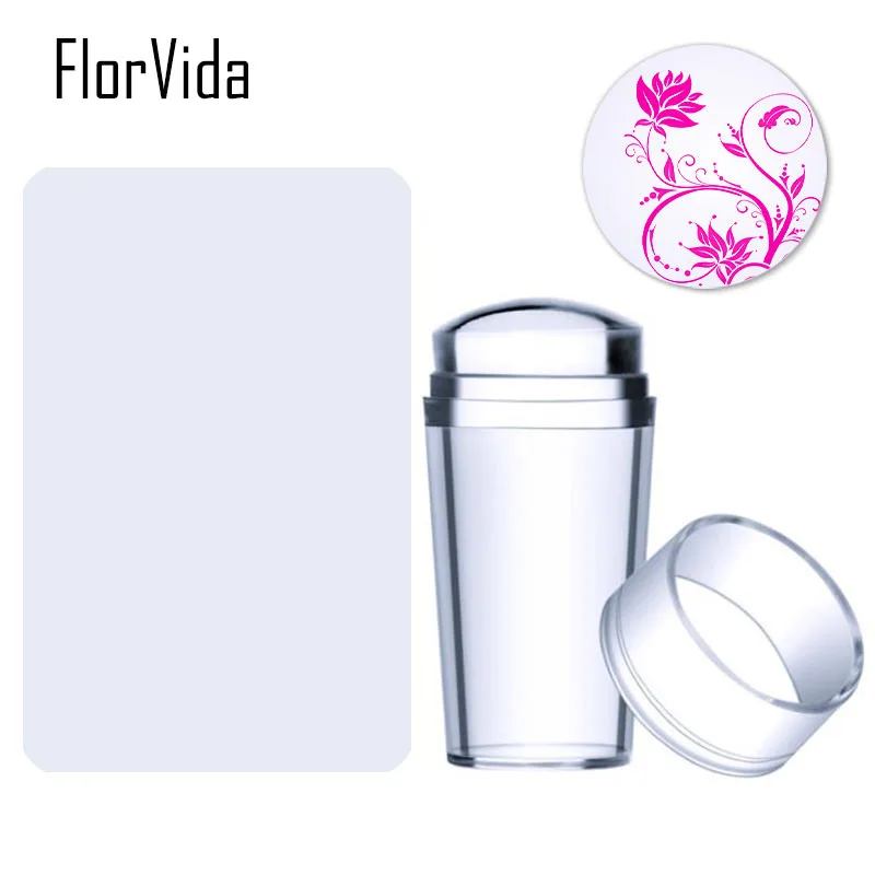 FlorVida 1 Set Transparent Silicone Stamper With Two Shape Plastic Scraper DIY Nail Art Tool
FlorVida 1 Set Transparent Silicone Stamper With Two Shape Plastic Scraper DIY Nail Art Tool