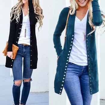 2019 Autumn Fashion Long Women Long Sleeve Solid Color Elegant Slim Button Drecoration Knitted Cardigan Outwear Casaul Party
2019 Autumn Fashion Long Women Long Sleeve Solid Color Elegant Slim Button Drecoration Knitted Cardigan Outwear Casaul Party