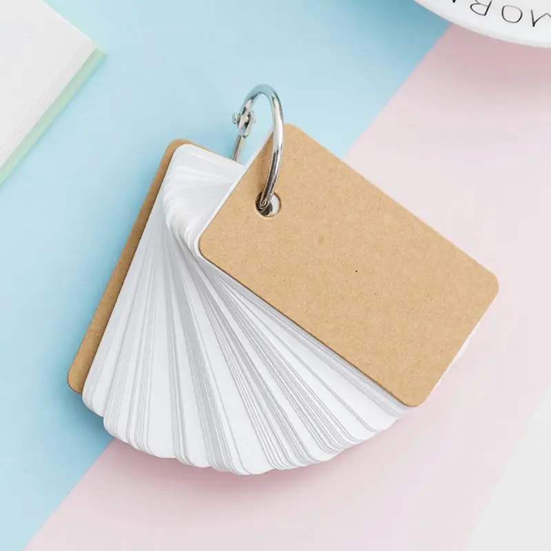 Simple DIY Index Cardboard Cover Blank Paper Card Memo Pad Bookmark Binder Rings Vocabulary Note Book
Simple DIY Index Cardboard Cover Blank Paper Card Memo Pad Bookmark Binder Rings Vocabulary Note Book