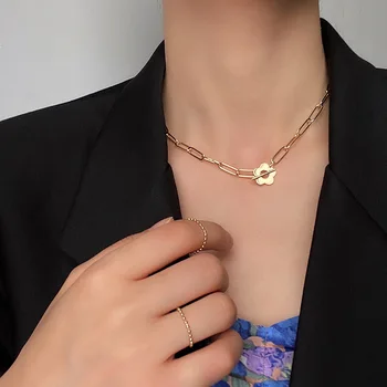Real Gold Electroplated Europe and America Fashion Metal Chain Flowers Necklace Non-mainstream Sense of Design Choker Versatile
Real Gold Electroplated Europe and America Fashion Metal Chain Flowers Necklace Non-mainstream Sense of Design Choker Versatile