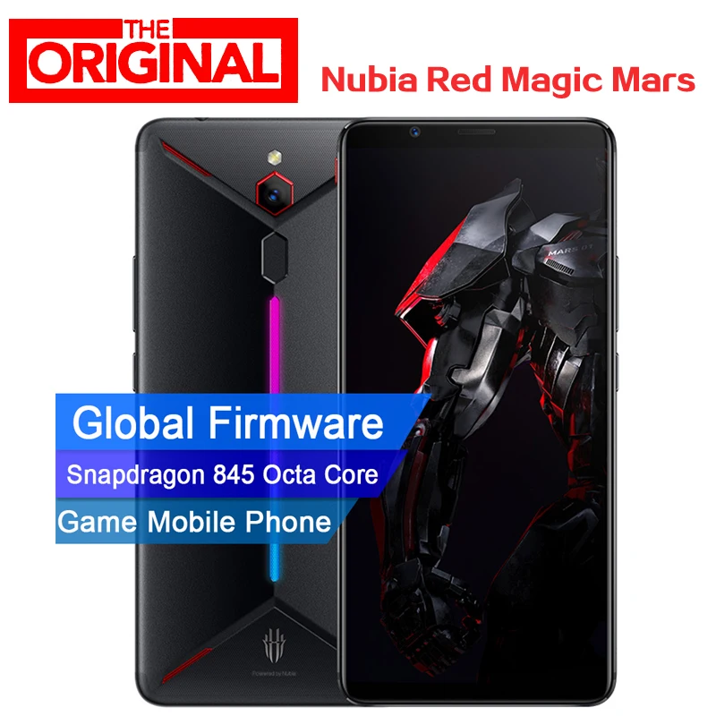 

Stock ZTE Nubia Red Magic Mars Android 9.0 Game Phone 6.0" 8GB RAM 128GB ROM Snapdragon 845 Octa core Fingerprint Mobile Phone