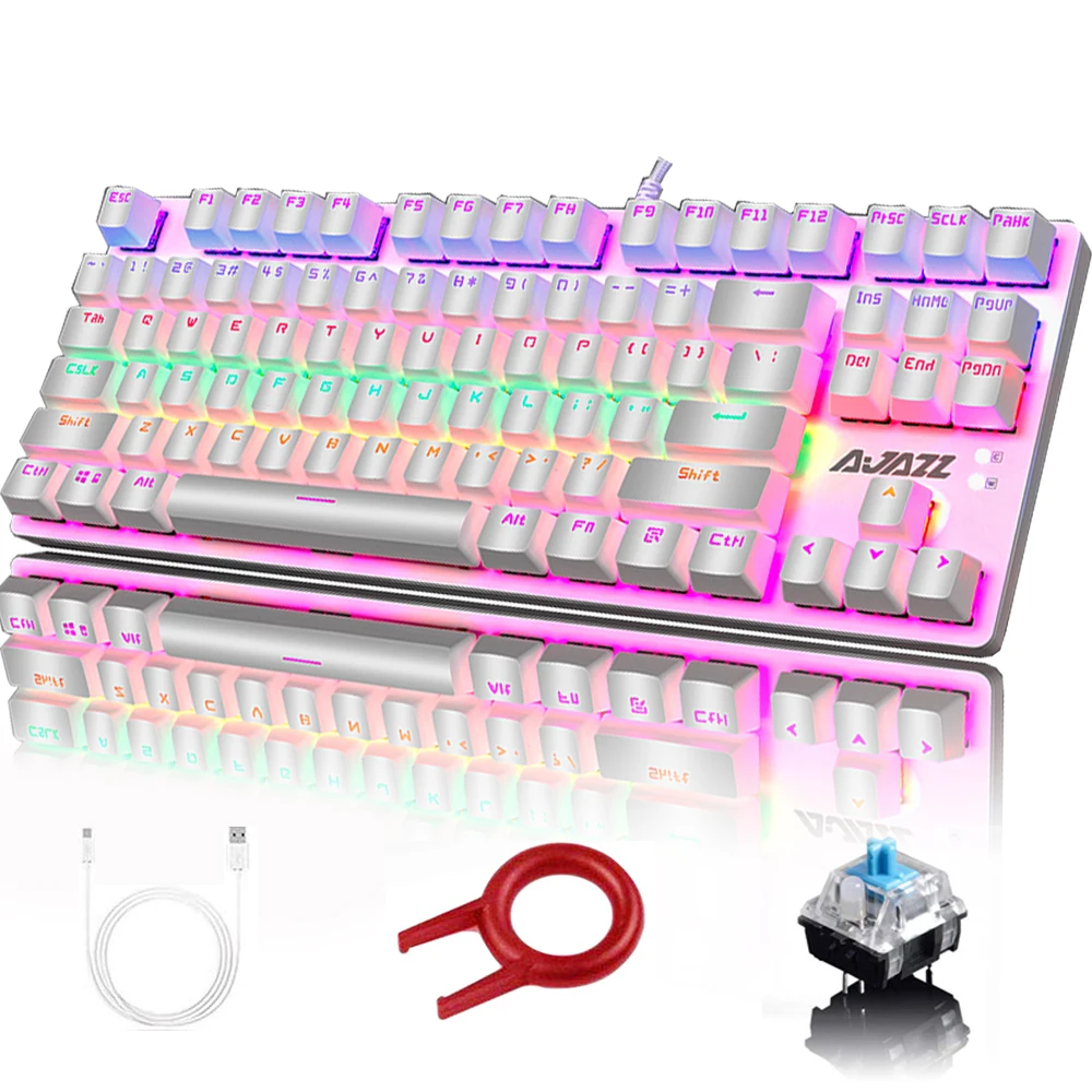 Проводная Механическая игровая клавиатура Ajazz AK40 RGB светодиодная подсветка