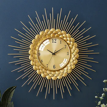 Golden Metal Sun Large Wall Clock Home Decor Big Watch Sticker Modern Design for Living Room Kitchen Corridor Decoration Silent
Golden Metal Sun Large Wall Clock Home Decor Big Watch Sticker Modern Design for Living Room Kitchen Corridor Decoration Silent