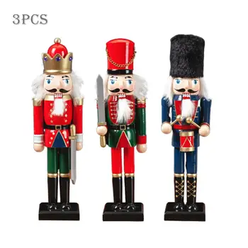 3pcs/set 30cm Christmas Nutcracker Doll Wooden Nutcracker Soldier Puppet Ornaments Hand Craft Figurines Home Decors Xmas Gifts
3pcs/set 30cm Christmas Nutcracker Doll Wooden Nutcracker Soldier Puppet Ornaments Hand Craft Figurines Home Decors Xmas Gifts