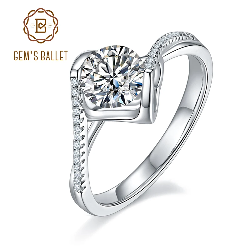 GEM'S BALLET1.0Ct Round Semi-Bezel Bypass Moissanite Engagement Ring For Women Jewelry 925 Sterling Silver Moissanite Ring
GEM'S BALLET1.0Ct Round Semi-Bezel Bypass Moissanite Engagement Ring For Women Jewelry 925 Sterling Silver Moissanite Ring
