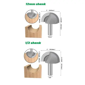 12mm 1/2'' Shank Core Box Router Bit 2 Flutes Carpentry Cutter Tool Woodworking
12mm 1/2'' Shank Core Box Router Bit 2 Flutes Carpentry Cutter Tool Woodworking