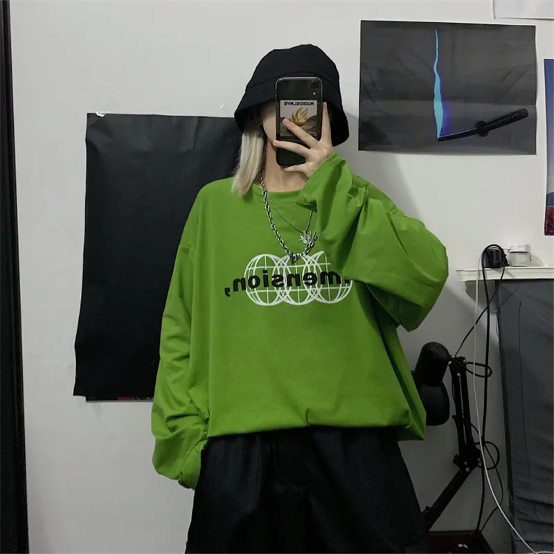 Lychee Girls Harajuku Loose Crew Neck Women T-shirts Top Tees Letter Print Green Lady T Shirt Long Sleeve Autumn Women T Shirts
Lychee Girls Harajuku Loose Crew Neck Women T-shirts Top Tees Letter Print Green Lady T Shirt Long Sleeve Autumn Women T Shirts