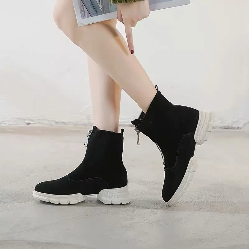 2019 Spring New Style Full-grain Leather British-Style Martin Boots Women's INS Front Zipper Short Short Boots Students plus Cot
2019 Spring New Style Full-grain Leather British-Style Martin Boots Women's INS Front Zipper Short Short Boots Students plus Cot