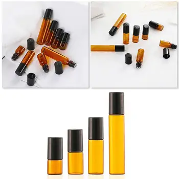 

2ML 3ML 5ML 10ML Amber Roll On Roller Bottle for Essential Oils Refillable Perfume Bottle Deodorant Containers with Gold lid