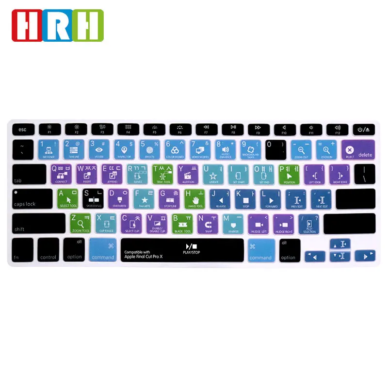 HRH Final Cut Pro X Korean Language Hotkey Shortcuts Silicone Keyboard Cover Protector Keypad Skin For Mac Air Pro Retina 13"15
HRH Final Cut Pro X Korean Language Hotkey Shortcuts Silicone Keyboard Cover Protector Keypad Skin For Mac Air Pro Retina 13"15