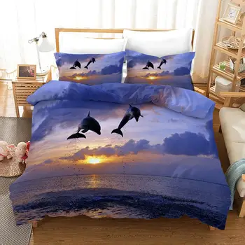 Dolphin Pattern Bedding Set Bedroom Decor 100% Microfiber Soft Hypoallergenic Zipper 1PC Duvet Cover with Pillowcases
Dolphin Pattern Bedding Set Bedroom Decor 100% Microfiber Soft Hypoallergenic Zipper 1PC Duvet Cover with Pillowcases
