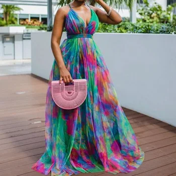 Color Block V-Neck Mesh Women Maxi Dress To Floor Long Beach Robe Plus Size African Party Holiday Summer Dresses Sexy Backless
Color Block V-Neck Mesh Women Maxi Dress To Floor Long Beach Robe Plus Size African Party Holiday Summer Dresses Sexy Backless