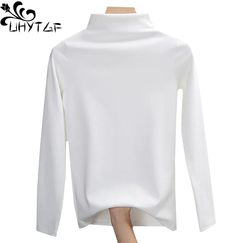 UHYTGF Autumn winter t-shirt womens long-sleeved slim high neck 4XL Big size tops female Pullover Basic Inside warm clothes 638
UHYTGF Autumn winter t-shirt womens long-sleeved slim high neck 4XL Big size tops female Pullover Basic Inside warm clothes 638
