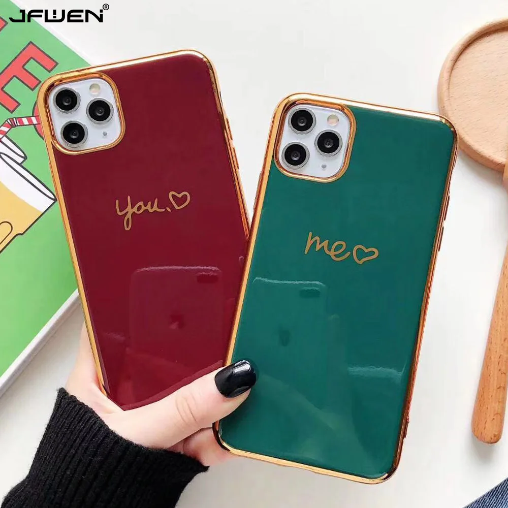Plating Solid Color Silicone Couples Phone Cases For iphone 11 Pro XS Max 7 XR X 8 6 6S Plus Case Soft TPU Love Heart Back Cover
Plating Solid Color Silicone Couples Phone Cases For iphone 11 Pro XS Max 7 XR X 8 6 6S Plus Case Soft TPU Love Heart Back Cover