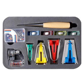 60Pcs Bias Tape Maker Kit Set for Sewing Quilting Awl & Binder Foot Case Tool 
60Pcs Bias Tape Maker Kit Set for Sewing Quilting Awl & Binder Foot Case Tool