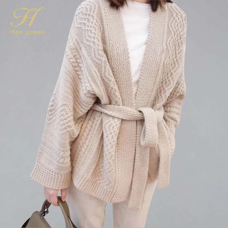 H han queen Wool Knit Cardigan Womens Sweaters Autumn Winter 2019 Lace up Cardigans Warm Thickening Loose Oversized Sweater Coat
H han queen Wool Knit Cardigan Womens Sweaters Autumn Winter 2019 Lace up Cardigans Warm Thickening Loose Oversized Sweater Coat