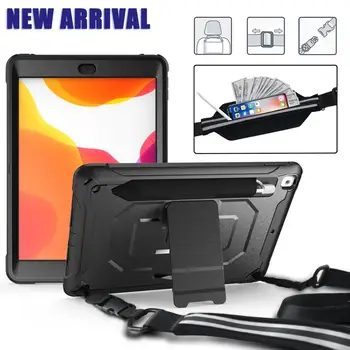 For Apple iPad 10.2" 2019 / 2020 Tablet Protection Cover Built-in Kickstand Shockproof Case w/ Shoulder Strap + Pouch
For Apple iPad 10.2" 2019 / 2020 Tablet Protection Cover Built-in Kickstand Shockproof Case w/ Shoulder Strap + Pouch