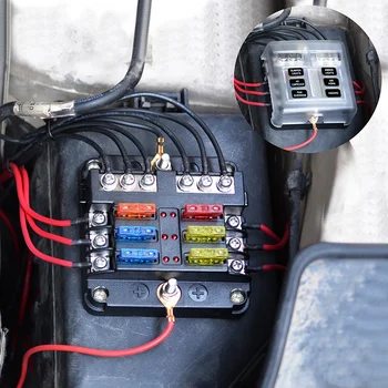 6/12 Way Fuse Box Blade Fuse Block Holder Screw Nut Terminal Negative Bus 5A 10A 15A 20A Free Fuses LED Indicator Waterpoof Cove
6/12 Way Fuse Box Blade Fuse Block Holder Screw Nut Terminal Negative Bus 5A 10A 15A 20A Free Fuses LED Indicator Waterpoof Cove