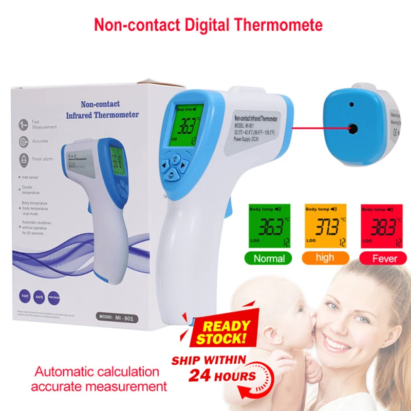 Three Color Backlit Infrared Forehead Thermometer No-contact Temperature Measurement Instrument For Children Adult Thermometo
Three Color Backlit Infrared Forehead Thermometer No-contact Temperature Measurement Instrument For Children Adult Thermometo