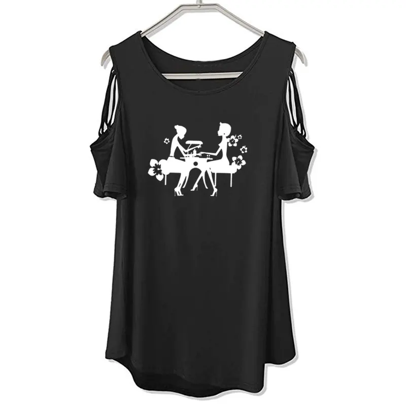 New Arrival Letter Shirt Dance T Shirts Women Manicures Salon Print Gifts Off Shoulder Hollow Femme Tops Tee
New Arrival Letter Shirt Dance T Shirts Women Manicures Salon Print Gifts Off Shoulder Hollow Femme Tops Tee