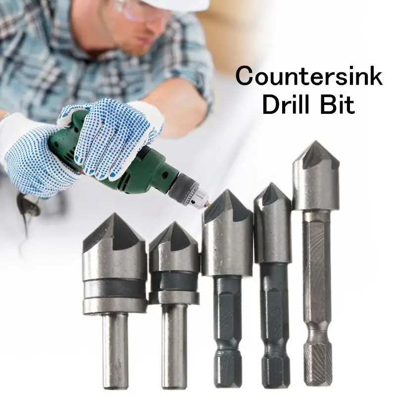 5pcs 82° Hex Shank Round Handle Countersink Drill Bit Set Sink Chamfer Cutter for Punching
5pcs 82° Hex Shank Round Handle Countersink Drill Bit Set Sink Chamfer Cutter for Punching