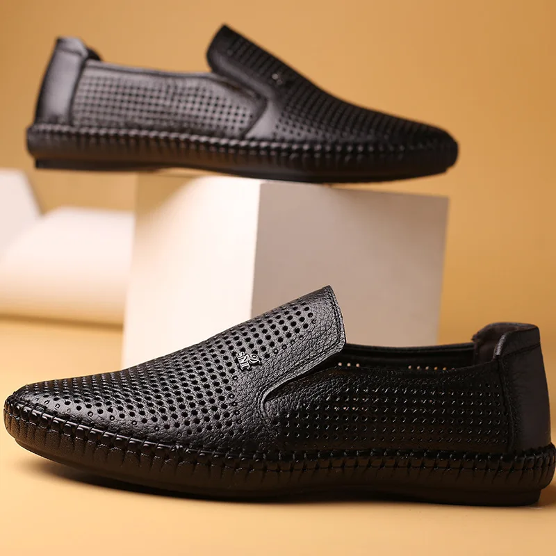 Summer Genuine Leather Men Porous Shoes Breathable Casual Sandals Hollow out Slip-on Dad Driving Driving MEN'S SHOES
Summer Genuine Leather Men Porous Shoes Breathable Casual Sandals Hollow out Slip-on Dad Driving Driving MEN'S SHOES