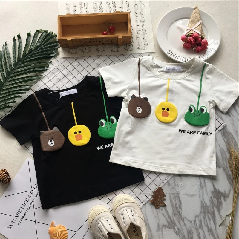 

Tonytaobaby Summer New Boys and Girls Cute Little Bear Duck T-shirt Cotton Three-dimensional T-shirt