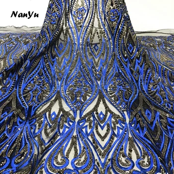 NanYu Gold Sequins Blue Plain Embroidered Lace Glitter Fabric For Wedding Dress 
NanYu Gold Sequins Blue Plain Embroidered Lace Glitter Fabric For Wedding Dress