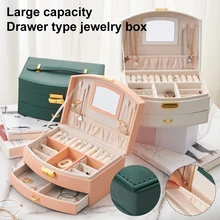 Jewelry Layer New Style Organizer Box PU Leather 2-Layer Earrings and Necklace Mirror Make Up Storage With Lock Cases Holder
Jewelry Layer New Style Organizer Box PU Leather 2-Layer Earrings and Necklace Mirror Make Up Storage With Lock Cases Holder
