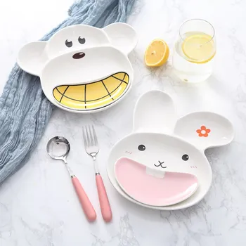 Ceramic Cartoon Rabbit/Monkey Snack Plate Creative Multi-grid Fruit Dishes Children's Flatware Set Dinnerware Fashion Platter
Ceramic Cartoon Rabbit/Monkey Snack Plate Creative Multi-grid Fruit Dishes Children's Flatware Set Dinnerware Fashion Platter