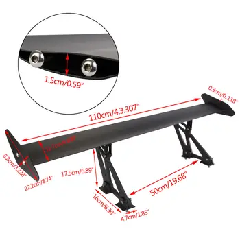 2020 Adjustable Aluminum 43.31" 110CM Universals Tuning Rear Car Sedan GT Wing Racing Spoiler Black Clamp Trunk Cover
2020 Adjustable Aluminum 43.31" 110CM Universals Tuning Rear Car Sedan GT Wing Racing Spoiler Black Clamp Trunk Cover