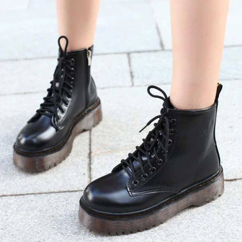 Fashion Women Military Snow Boots Autumn Winter Motorcycle Ankle Platform Boots Ladies Boots Black PU Leather Shoes
Fashion Women Military Snow Boots Autumn Winter Motorcycle Ankle Platform Boots Ladies Boots Black PU Leather Shoes