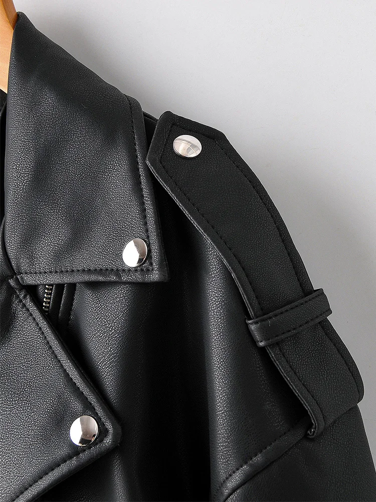 Women's Eco-Leather Oversized Biker Jacket Women's Eco-Leather Oversized Biker Jacket