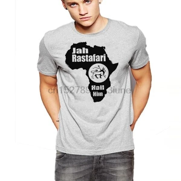 Jah футболка растафари Хайле селасси I Hail Him The Conquering Lion Of Judah tee | Мужская одежда